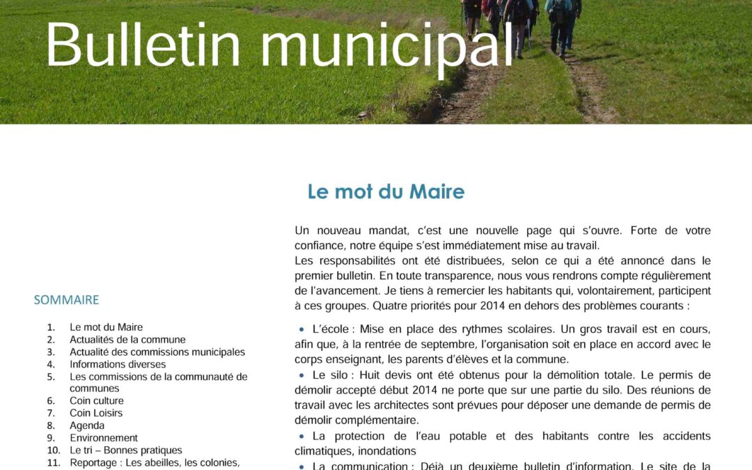 Bulletin municipal – Juillet 2014