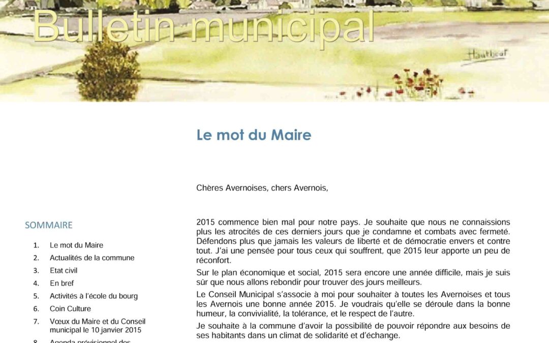 Bulletin municipal – Janvier 2015