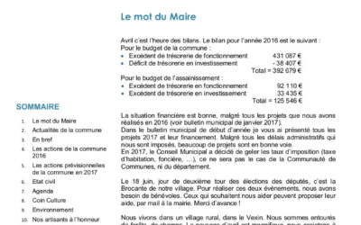 Bulletin municipal – Avril 2017