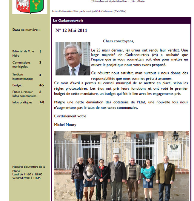 Le Gadancourtois – Mai 2014