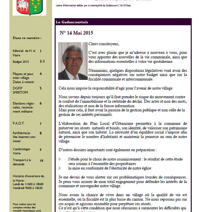 Le Gadancourtois – Mai 2015