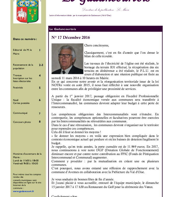 Le Gadancourtois – Décembre 2016