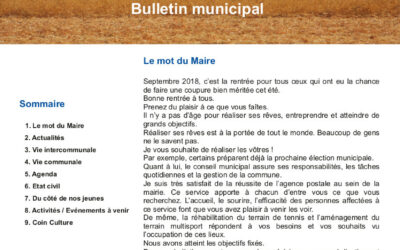 Bulletin municipal – Septembre 2018