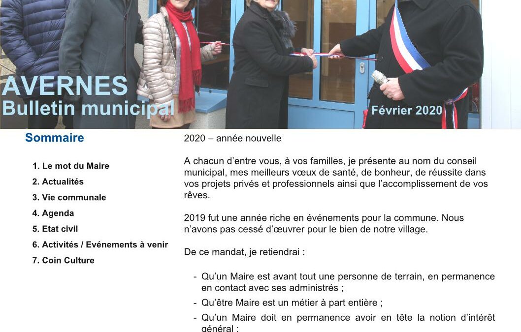 Bulletin municipal – Février 2020
