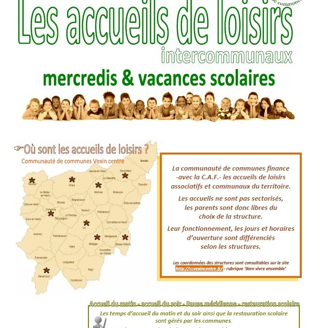 Accueil de loisirs Intercommunaux – de 3 à 13 ans – mercredis & vacances scolaires
